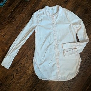 American Apparel Long Button Up Tunic Pink